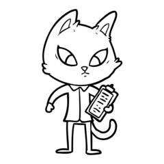 confused cartoon business cat
