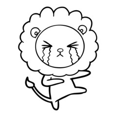 cartoon crying lion