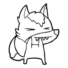 angry wolf cartoon