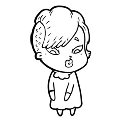 cartoon surprised girl