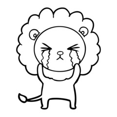 cartoon crying lion