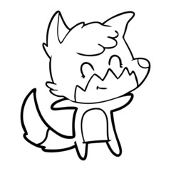 Fototapeta premium cartoon friendly fox