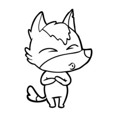 cartoon wolf whistling