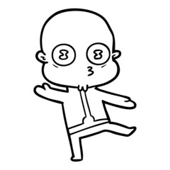 cartoon weird bald spaceman dancing