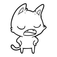 Obraz na płótnie Canvas talking cat cartoon
