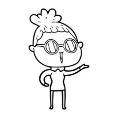 Obraz premium cartoon woman wearing spectacles