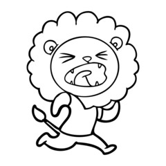 cartoon lion running