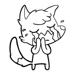 crying fox cartoon