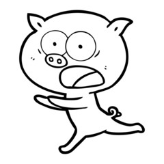 cartoon pig running
