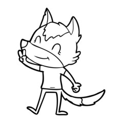 friendly cartoon wolf