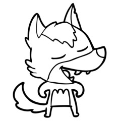 cartoon wolf laughing