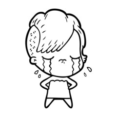 cartoon crying girl
