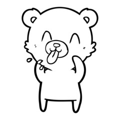 rude cartoon polar bear sticking out tongue