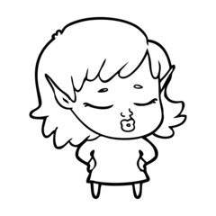 pretty cartoon elf girl