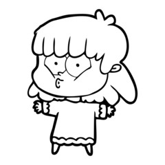 cartoon whistling girl