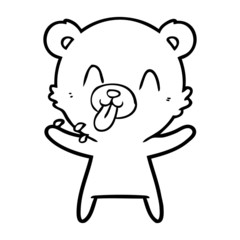 rude cartoon polar bear sticking out tongue