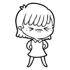 annoyed cartoon girl