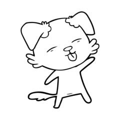 cartoon dog sticking out tongue