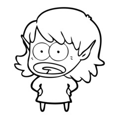 cartoon shocked elf girl