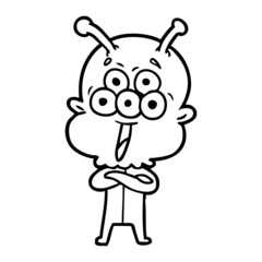happy cartoon alien