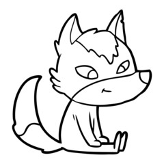 friendly cartoon wolf