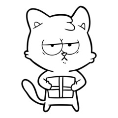 bored cartoon cat