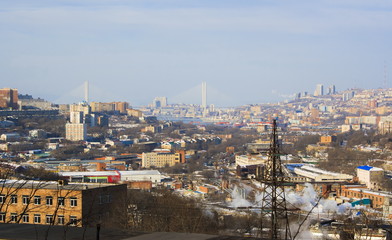 Winter Landscape of Vladivostok. Russia.