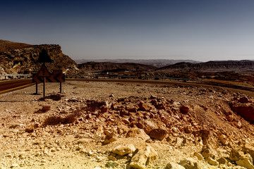 Asphalt road in the Negev Desert