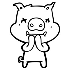 angry cartoon pig