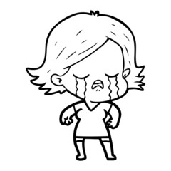 cartoon girl crying