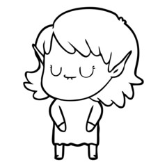 happy cartoon elf girl