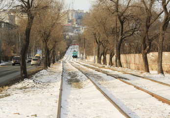 Winter Landscape of Vladivostok. Russia.