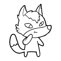 friendly cartoon wolf