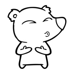 cartoon whistling bear