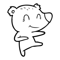 smiling dancing bear cartoon