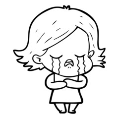 cartoon girl crying