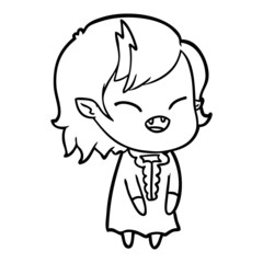 cartoon laughing vampire girl