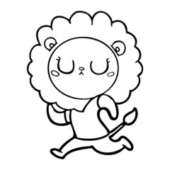 cartoon running lion