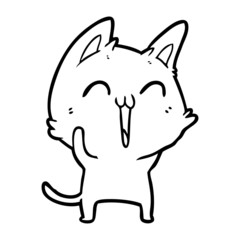 happy cartoon cat