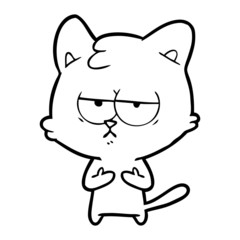 bored cartoon cat