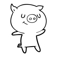 happy cartoon pig