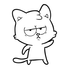 bored cartoon cat