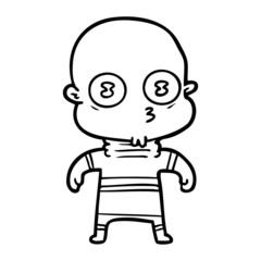 cartoon weird bald spaceman