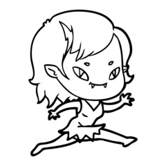 cartoon friendly vampire girl running