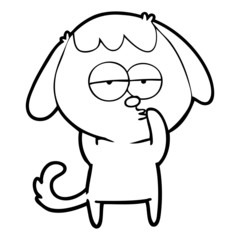 cartoon tired dog