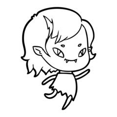 cartoon friendly vampire girl running