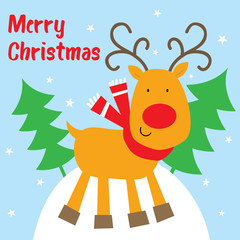 Fototapeta premium reindeer christmas card