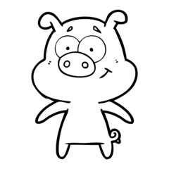 happy cartoon pig