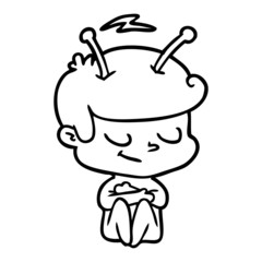 Obraz premium friendly cartoon spaceman