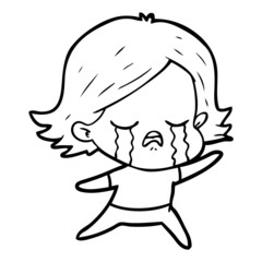 cartoon girl crying